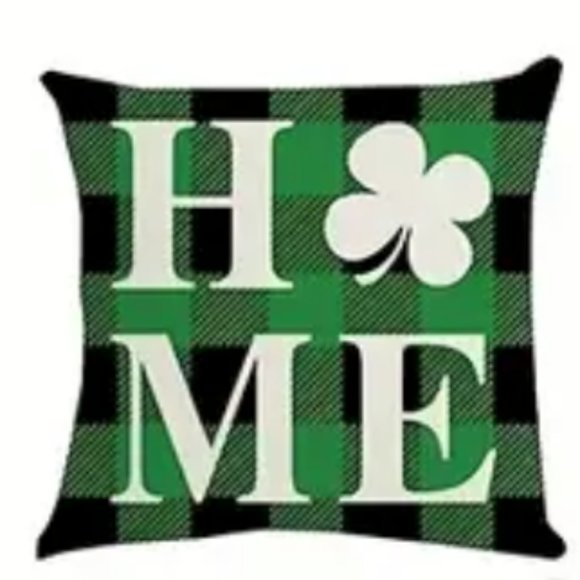 NEW ST PATRICK'S DAY BUFFALO CHECK PLAID HOME SHAMROCK PILLOW COVER 17.7" - Picture 1 of 4